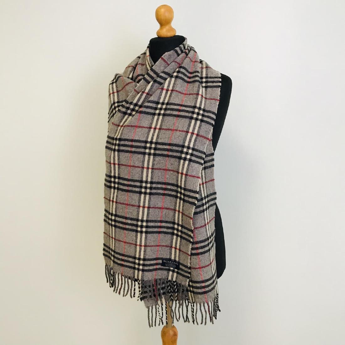 Vintage Burberry 100% Lambswool Scarf: Measurements (inches): Width: 12 Length: 74