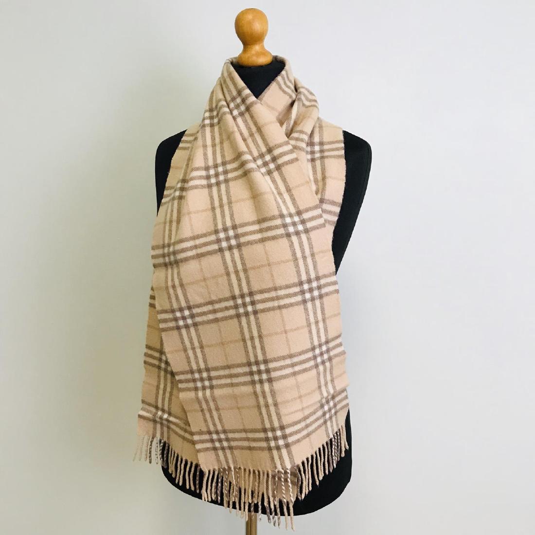 Vintage Burberry 100% Lambswool Scarf: Measurements (inches): Width: 12 Length: 64