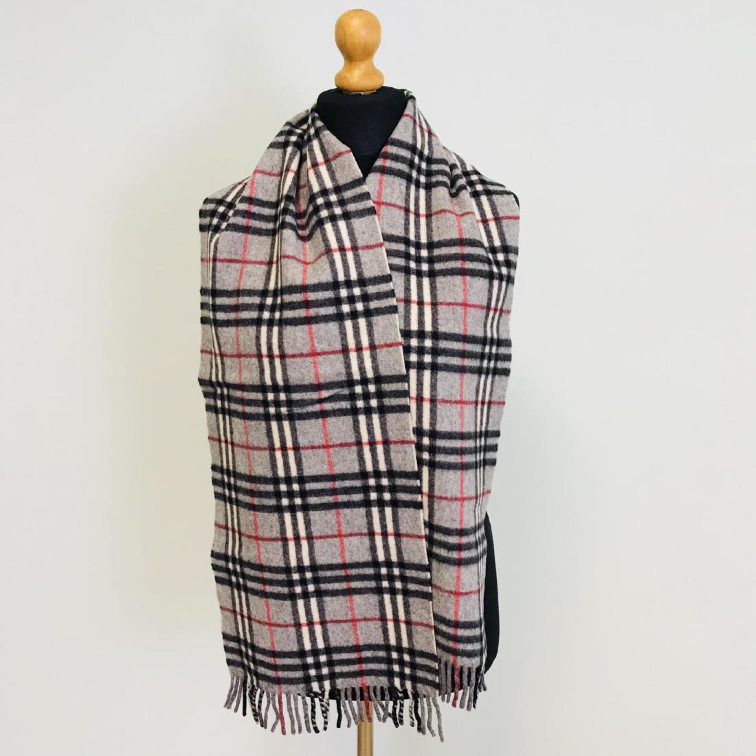 Vintage Burberry 100% Lambswool Scarf: Measurements (inches): Width: 11.5 Length: 65