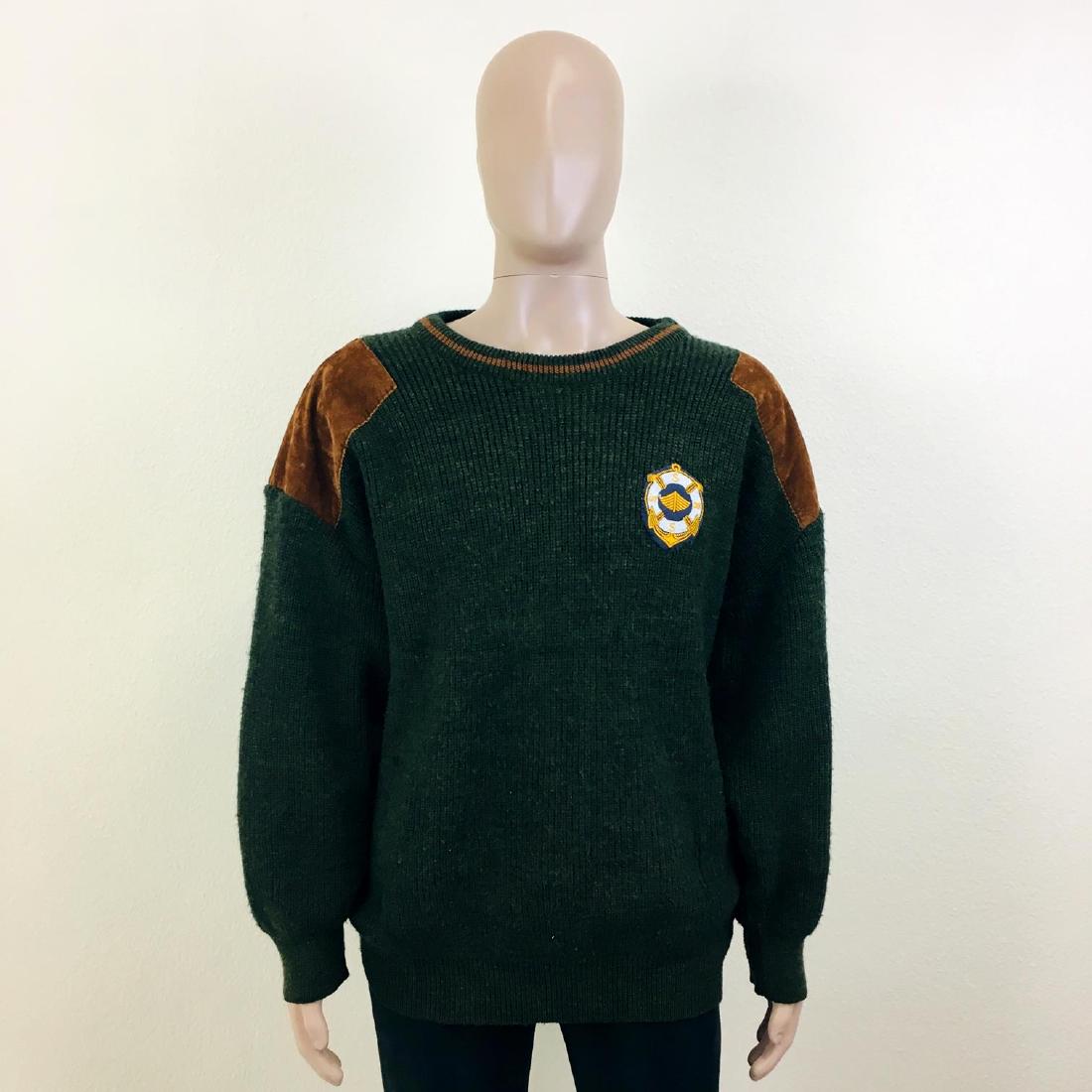 Vintage Men's Top-Print Hunting Sweater: Size XL 55% Cotton 45% Acrylic Armpit to Armpit: 26 in. Total length: 26.5 in.