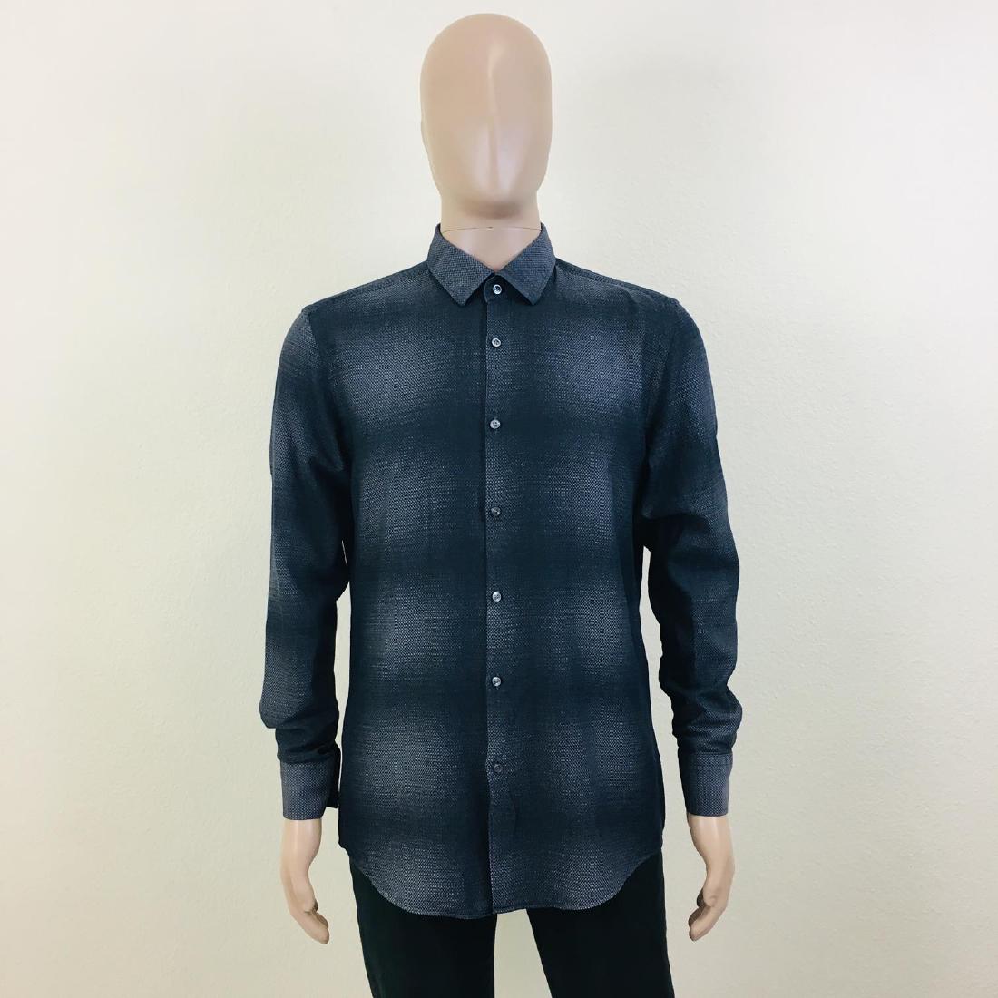 Men's Hugo Boss Slim Fit Shirt: Size US 16.5 / 42 Armpit to Armpit: 21 in. Sleeve from shoulder seam: 25 in. Shoulder to shoulder: 19 in. Total Length: 30.5 in.