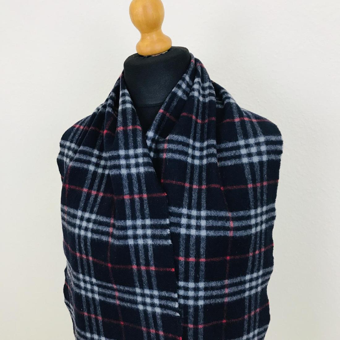 Vintage Burberry 100% Lambswool Scarf: 100% Lambswool Color: Dark Blue Measurements: 68 x 12 in.