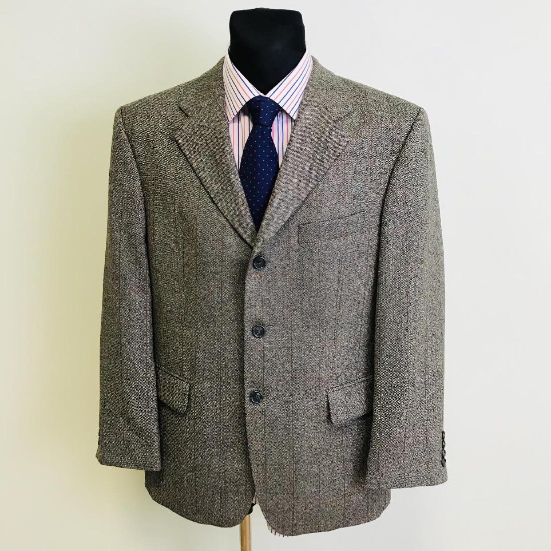 Men's NICK CARSON Designer Jacket Blazer: US 44 Short Wool Armpit to Armpit: 23 in. Sleeve from shoulder seam: 24 in. Shoulder to shoulder: 19 in. Total length: 30.5 in.