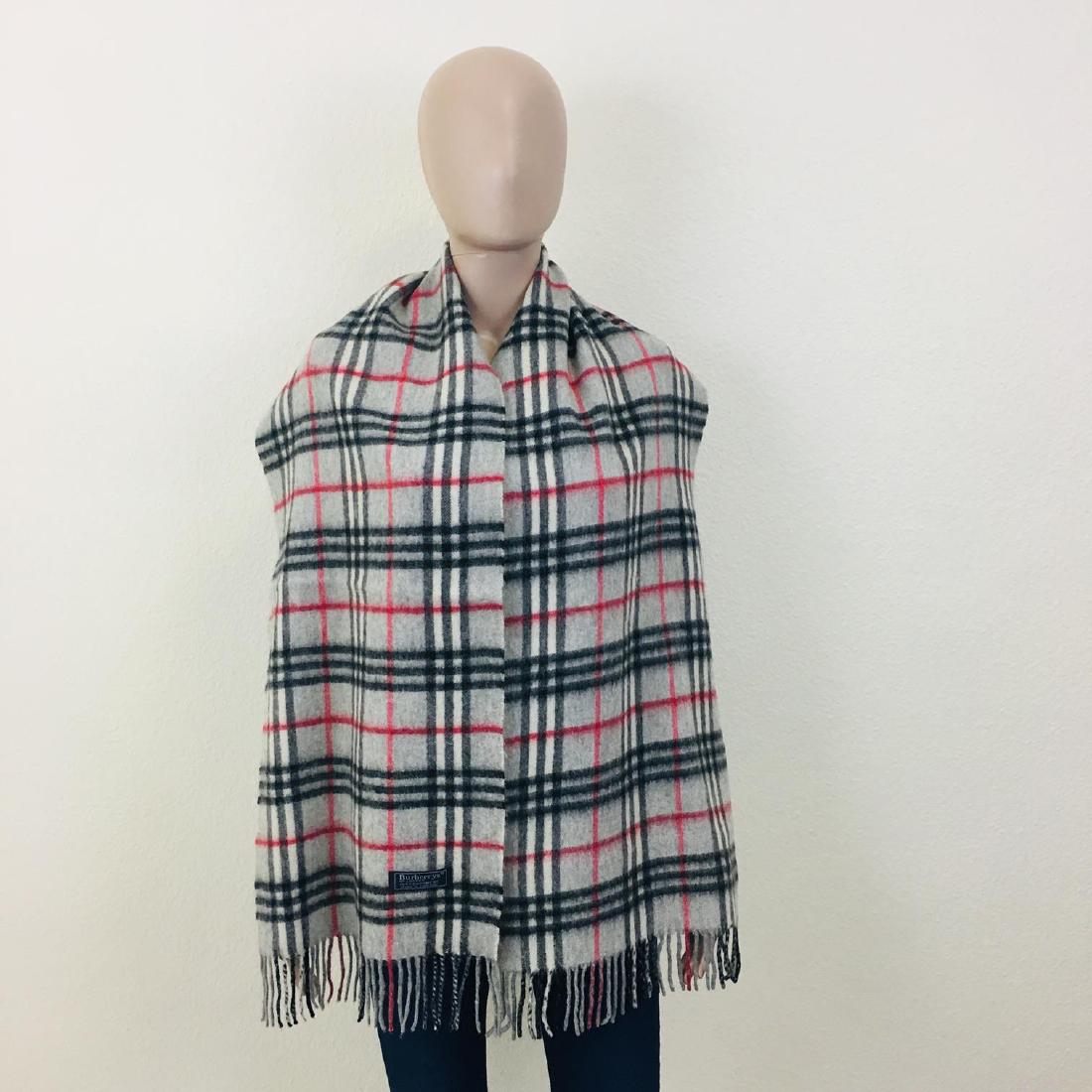 Vintage Burberry 100% Cashmere Big Scarf / Shawl: Measurements (inches): Width: 13 Length: 70