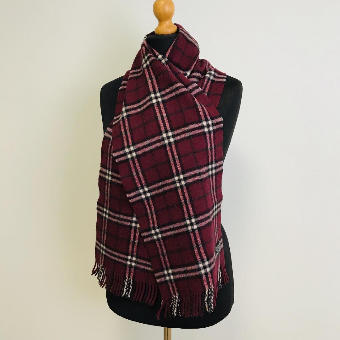 Vintage Burberry 100% Lambswool Scarf: Measurements (inches): Width: 10.5 Length: 63