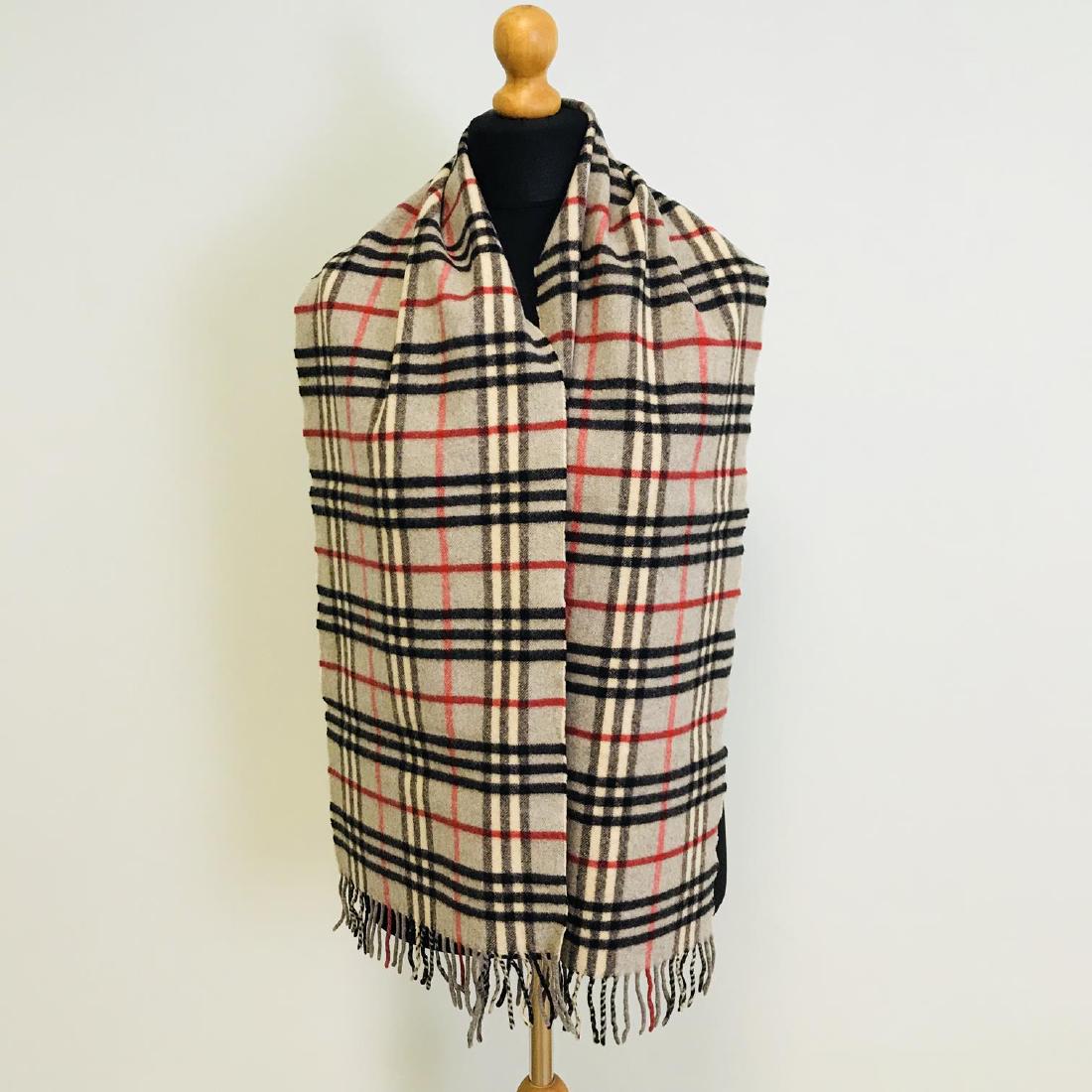 Vintage Burberry 100% Lambswool Scarf: Measurements (inches): Width: 12 Length: 68