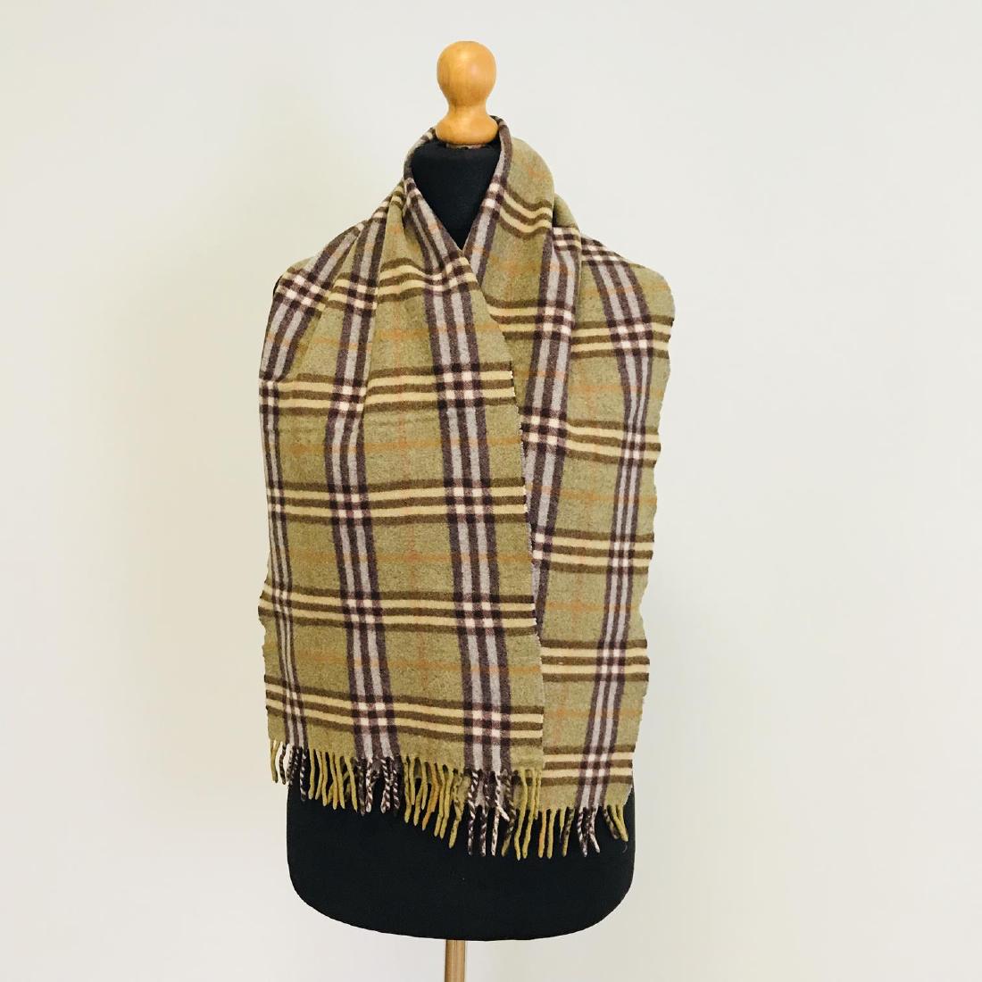 Vintage Burberry 100% Lambswool Scarf: Measurements (inches): Width: 12 Length: 56