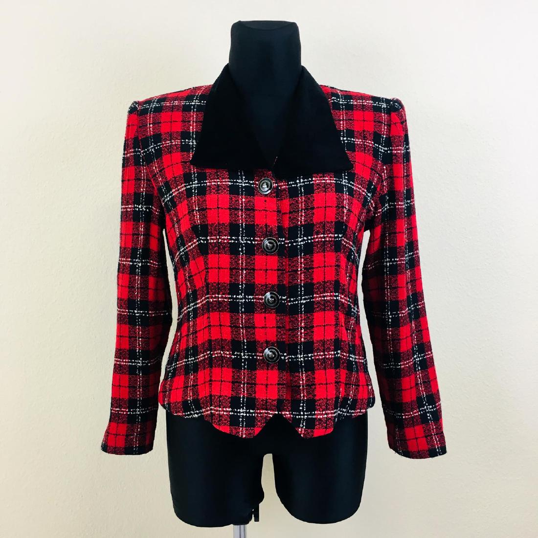 Vintage Women's Positive Attitude Blazer Jacket: Size EUR 42 US 12 Armpit to Armpit: 20 in. Sleeve from shoulder seam: 24 in. Shoulder to shoulder: 17 in. Total length: 23 in.