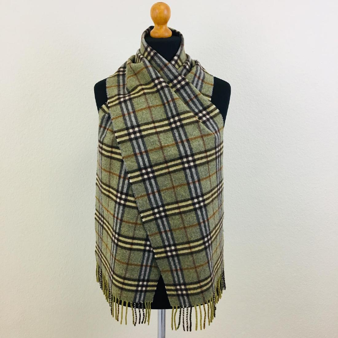 Vintage Burberry 100% Lambswool Scarf: Measurements (inches): Width: 12 Length: 70