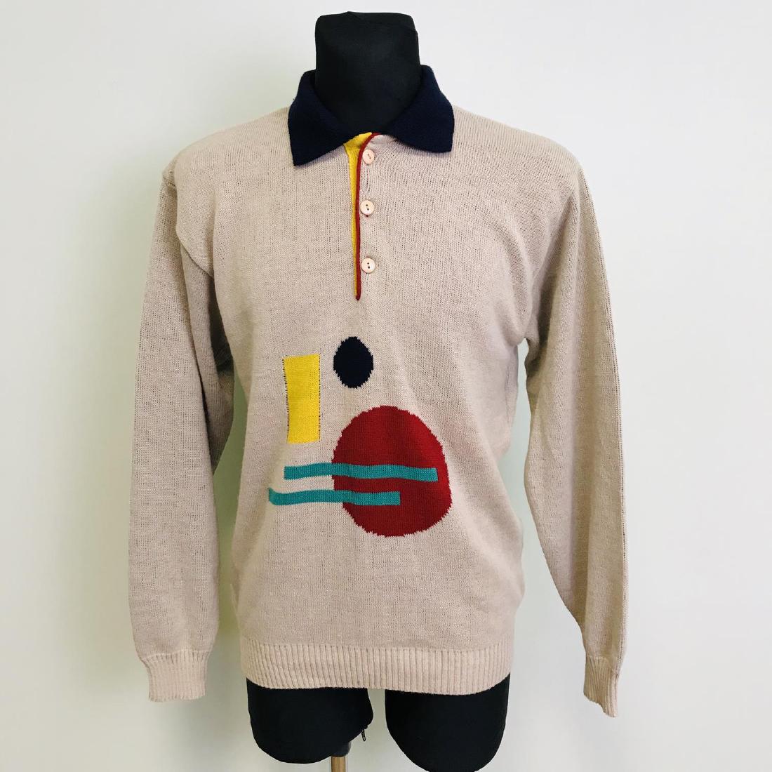 Vintage Men's 90s Colorful Sweater: Size L Armpit to Armpit: 21 in. Sleeve from shoulder seam: 25 in. Total length: 26 in.