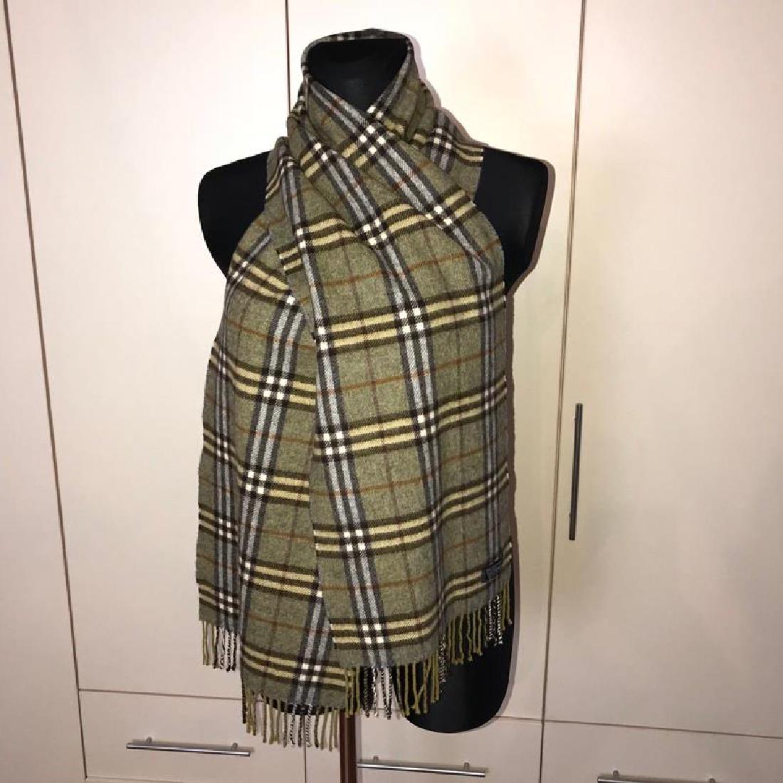 Burberry 100% Lambswool Big Khaki Green Scarf: 100% Lambswool Color: Khaki Measurements: 72 x 12 in.
