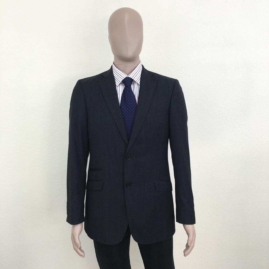Men's Caramelo Spanish Designer Wool Blazer Jacket: Size EUR 48 US 38 100% Wool Armpit to Armpit: 19.5 in. Sleeve from shoulder seam: 25 in. Shoulder to shoulder: 17 in. Total length: 29.5 in