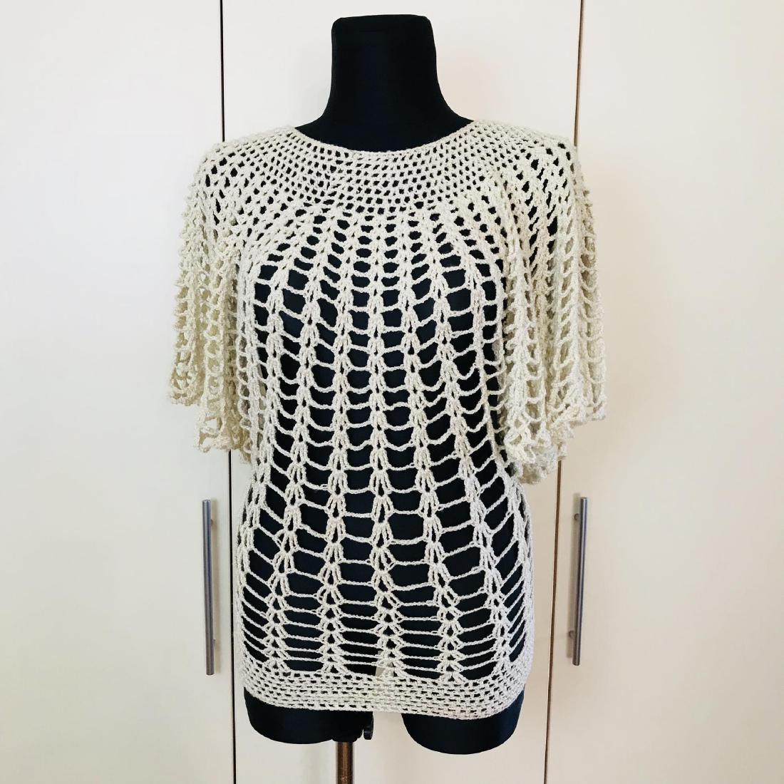 Vintage Women's Crochet Sweater Top: Size US 14 EUR 44 Vintage