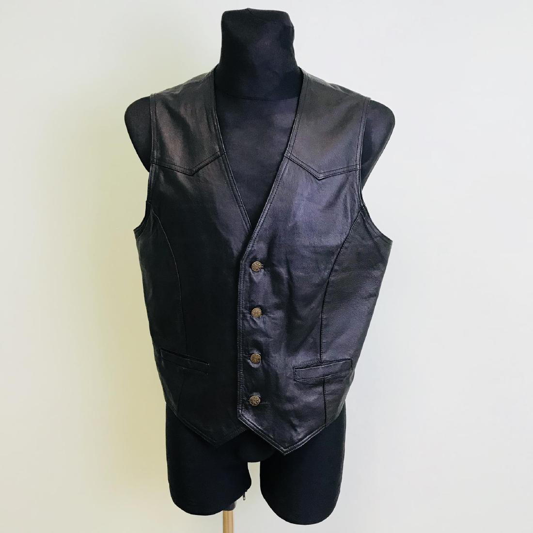 Vintage Men's John F. Gee Leather Vest: Size US 40 Armpit to Armpit: 22 in.