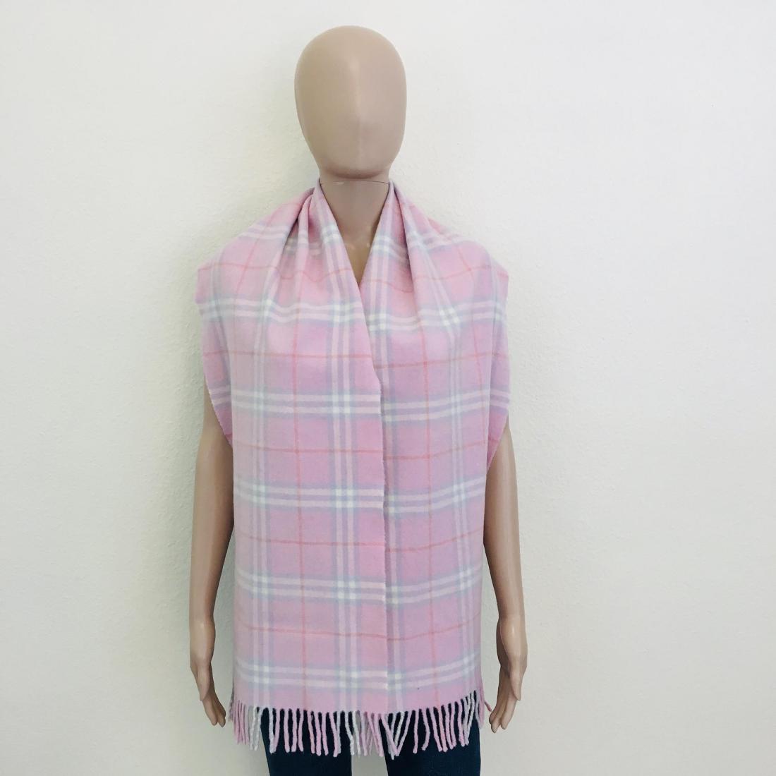 Vintage Burberry 100% Lambswool Scarf: Color: Pink Measurements (inches): Width: 13 Length: 68