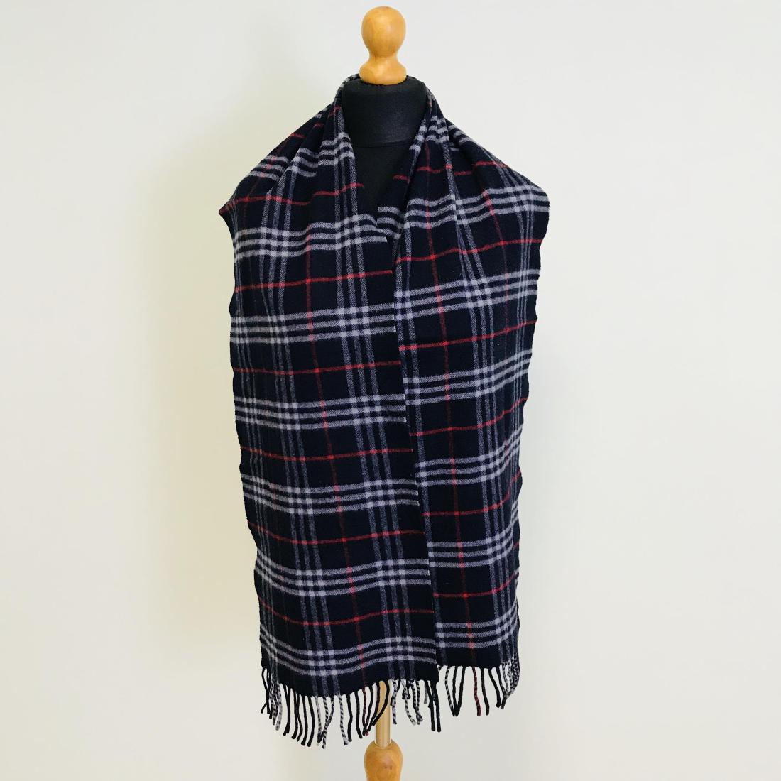 Vintage Burberry 100% Lambswool Scarf: Measurements (inches): Width: 12 Length: 71