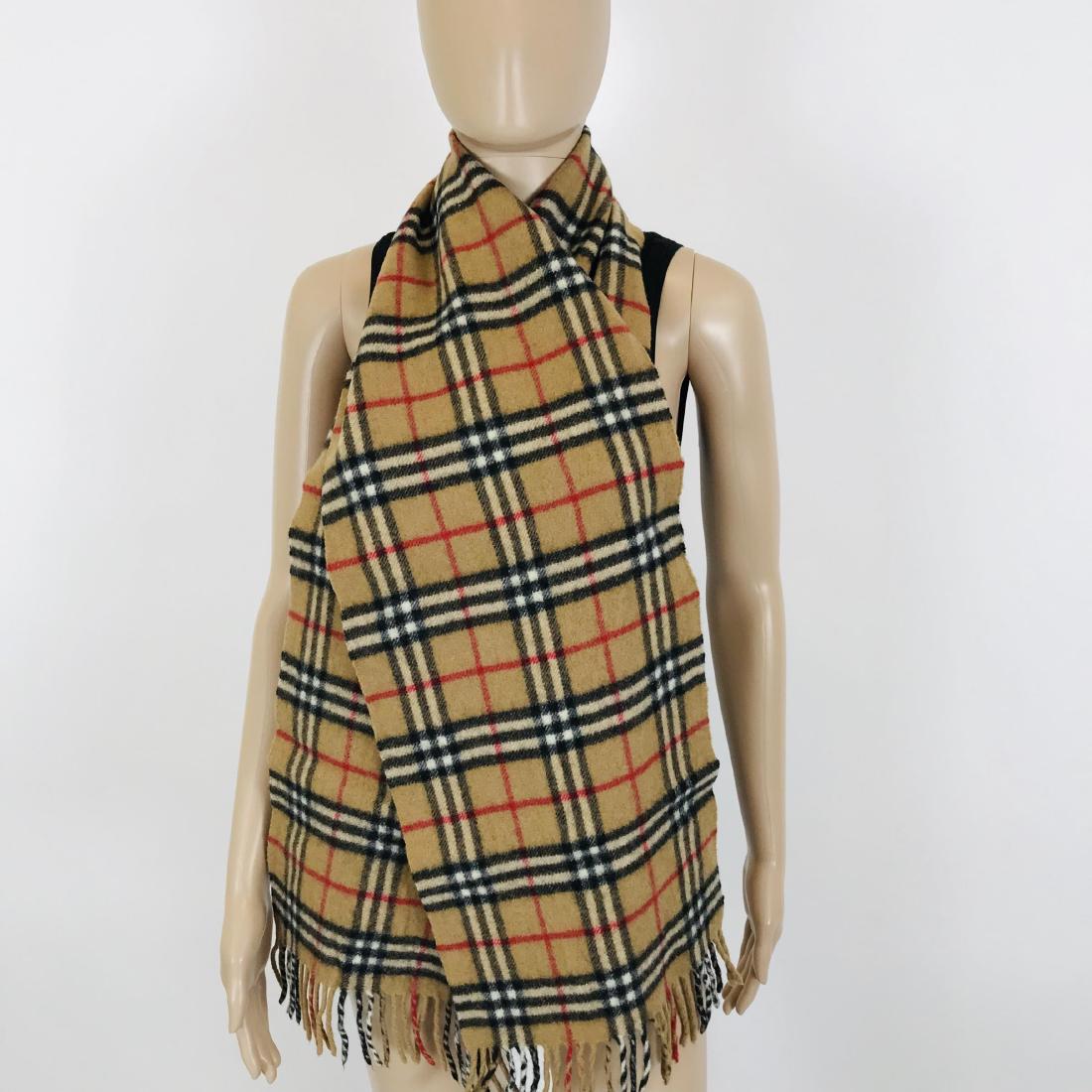 Vintage Burberry 100% Lambswool Scarf: Color: Camel Brown Measurements (inches): Width: 11 Length: 70