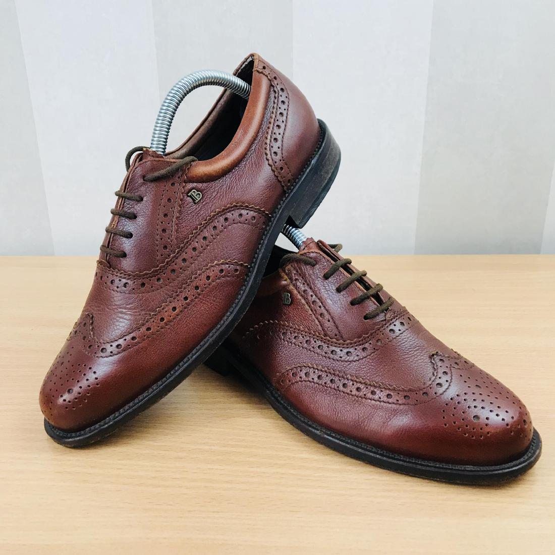 Men's BERKELMANS Leather Brogues Shoes Size US 7.5: US 7.5 EUR 41 UK 7 100% Leather High Quality Shoes Color - Brown