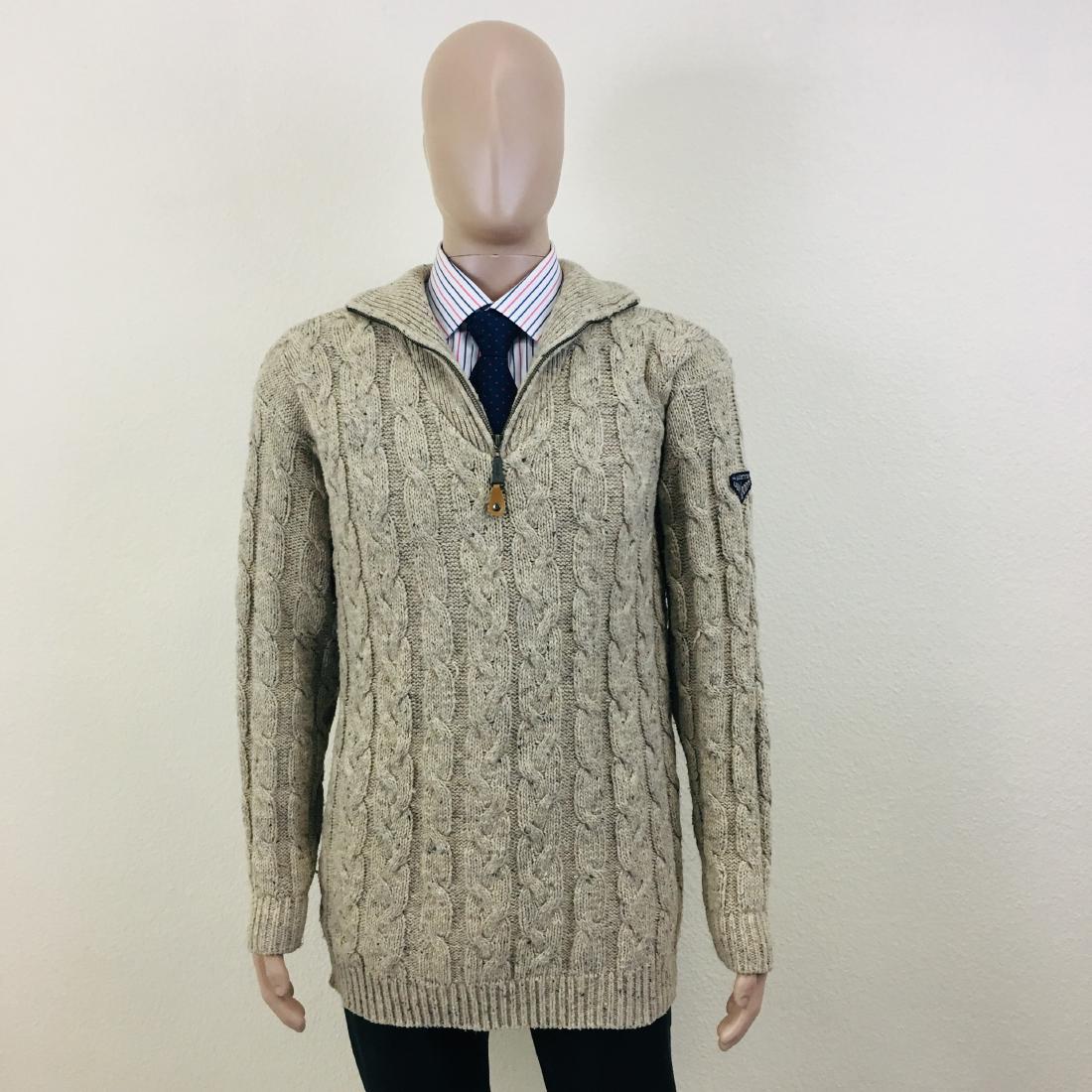 Men's Bleuette Wool Blend Thick Warm Sweater: Size L Armpit to Armpit: 22 in. Sleeve from shoulder seam: 23.5 in. Toltal length: 29.5 in.