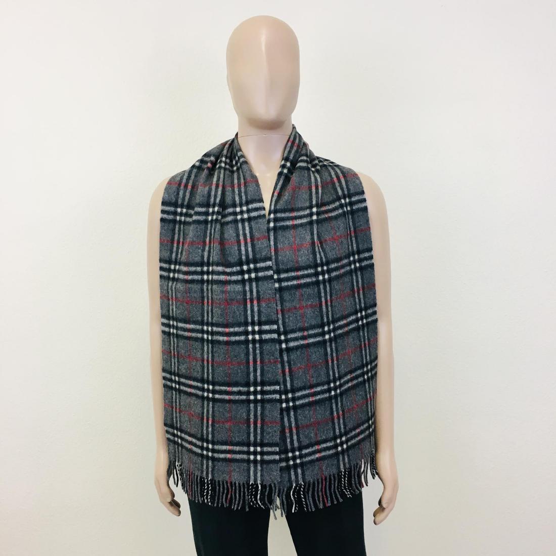 Burberry 100% Lambswool Scarf: 100% Lambswool Color: Dark Grey Measurements: 68 x 11.5 in.