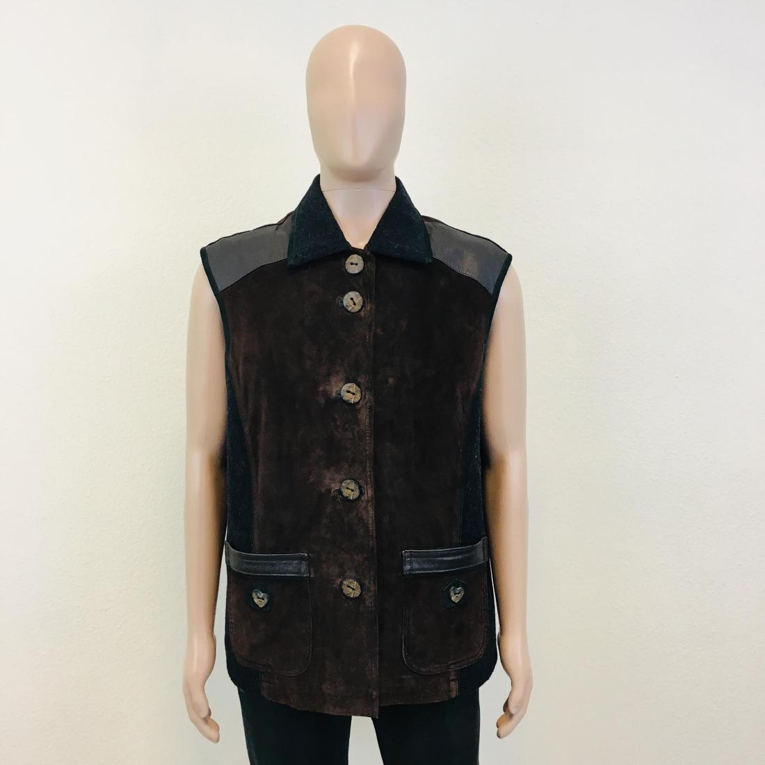 Men's Tyrolean Suede Leather Waistcoat: Size EUR 50 US 40 100% Suede Leather Armpit to Armpit: 23.5 in. Total length: 28.5 in.