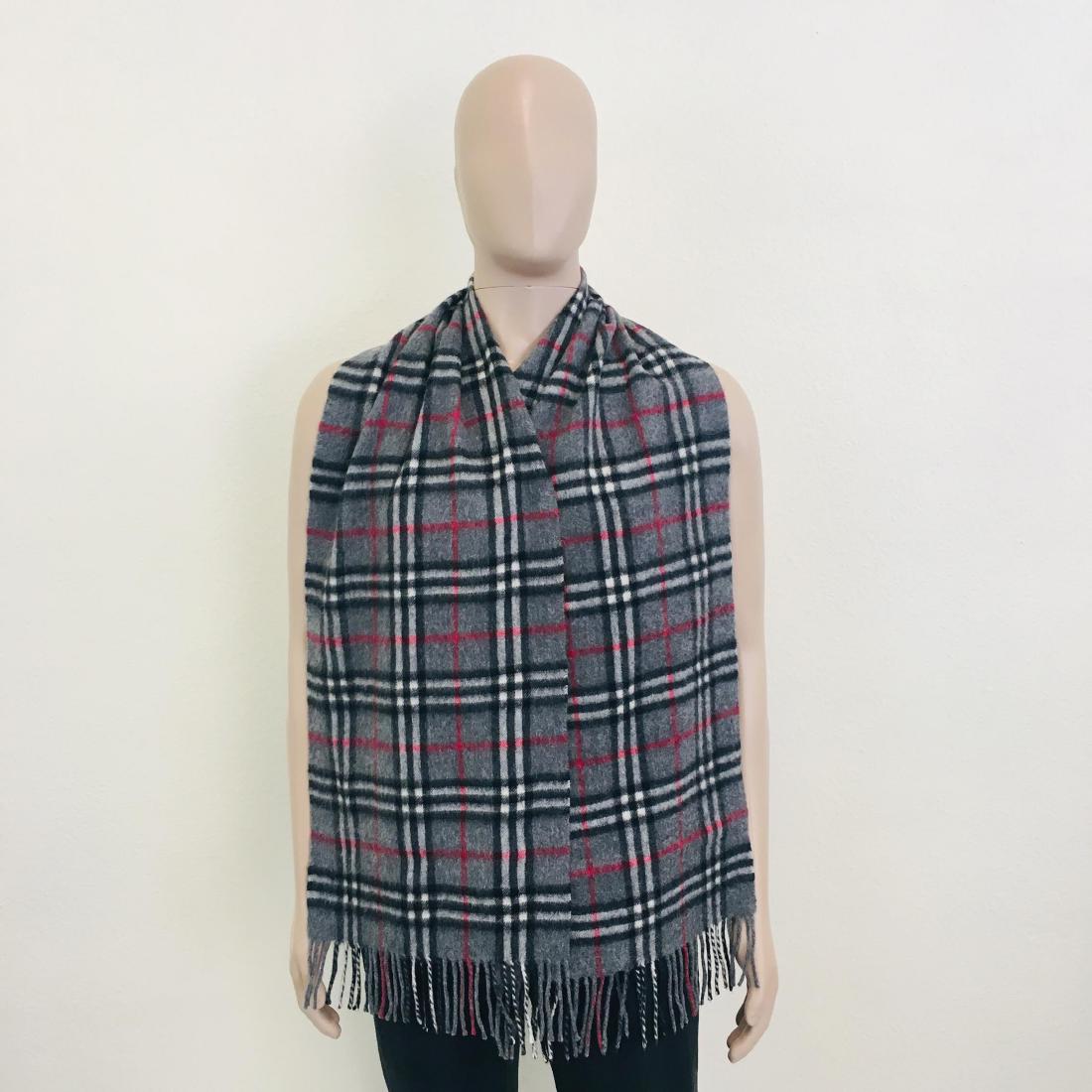 Vintage Burberry 100% Lambswool Scarf: Color: Dark Grey Measurements (inches): Width: 12.5 Length: 72