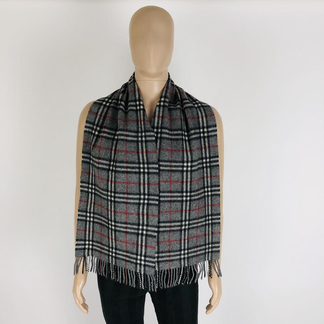 Vintage Burberry 100% Lambswool Scarf: Color: Dark Grey Measurements (inches): Width: 12 Length: 65