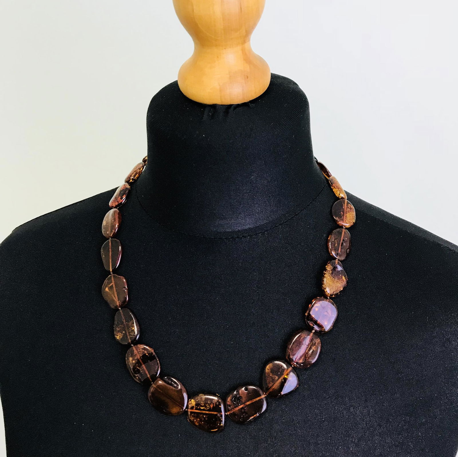 Dark Natural Polished Baltic Amber Necklace (1 of 10)
