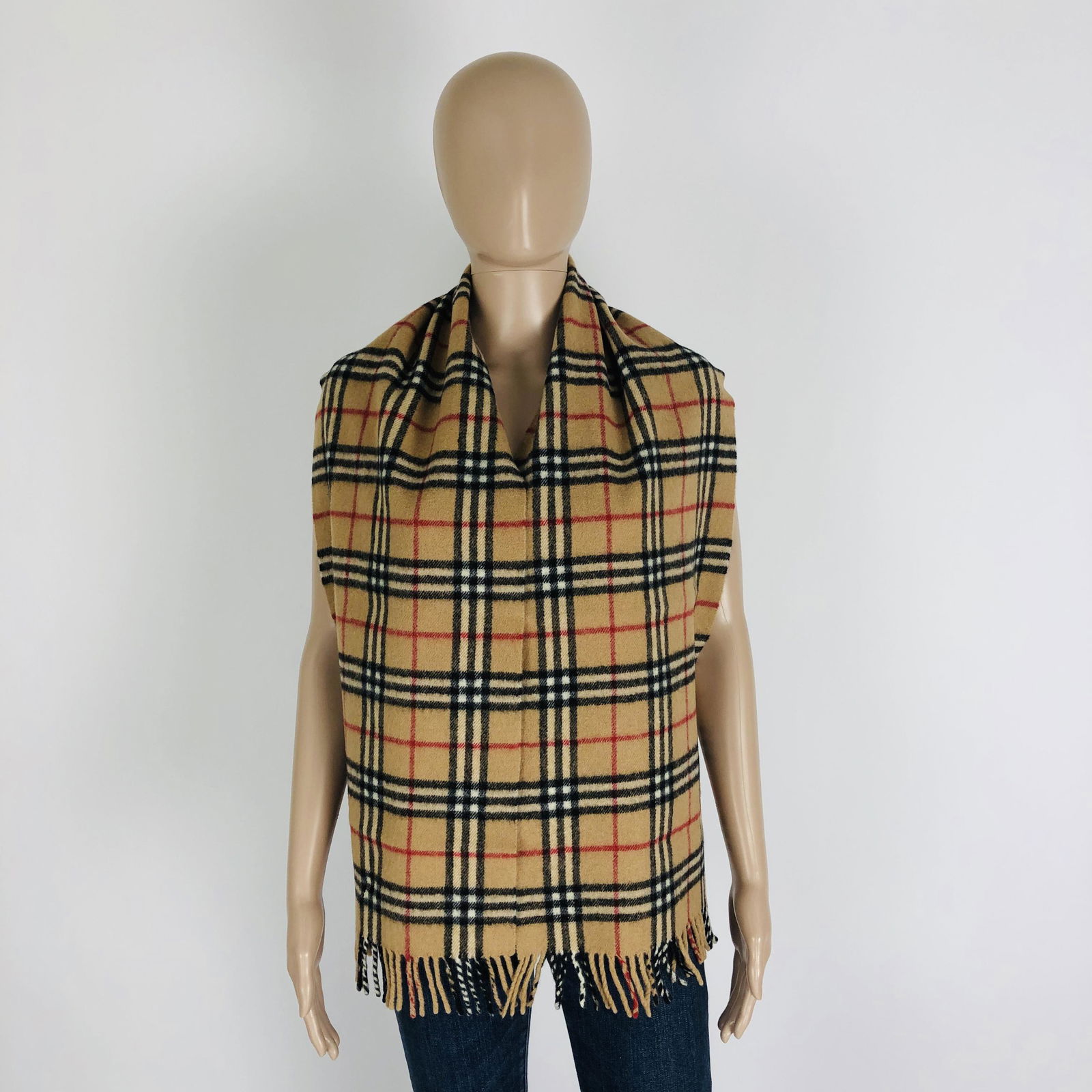Vintage Burberry 100% Lambswool Scarf: Color: Camel Brown Measurements (inches): Width: 11.5 Length: 63