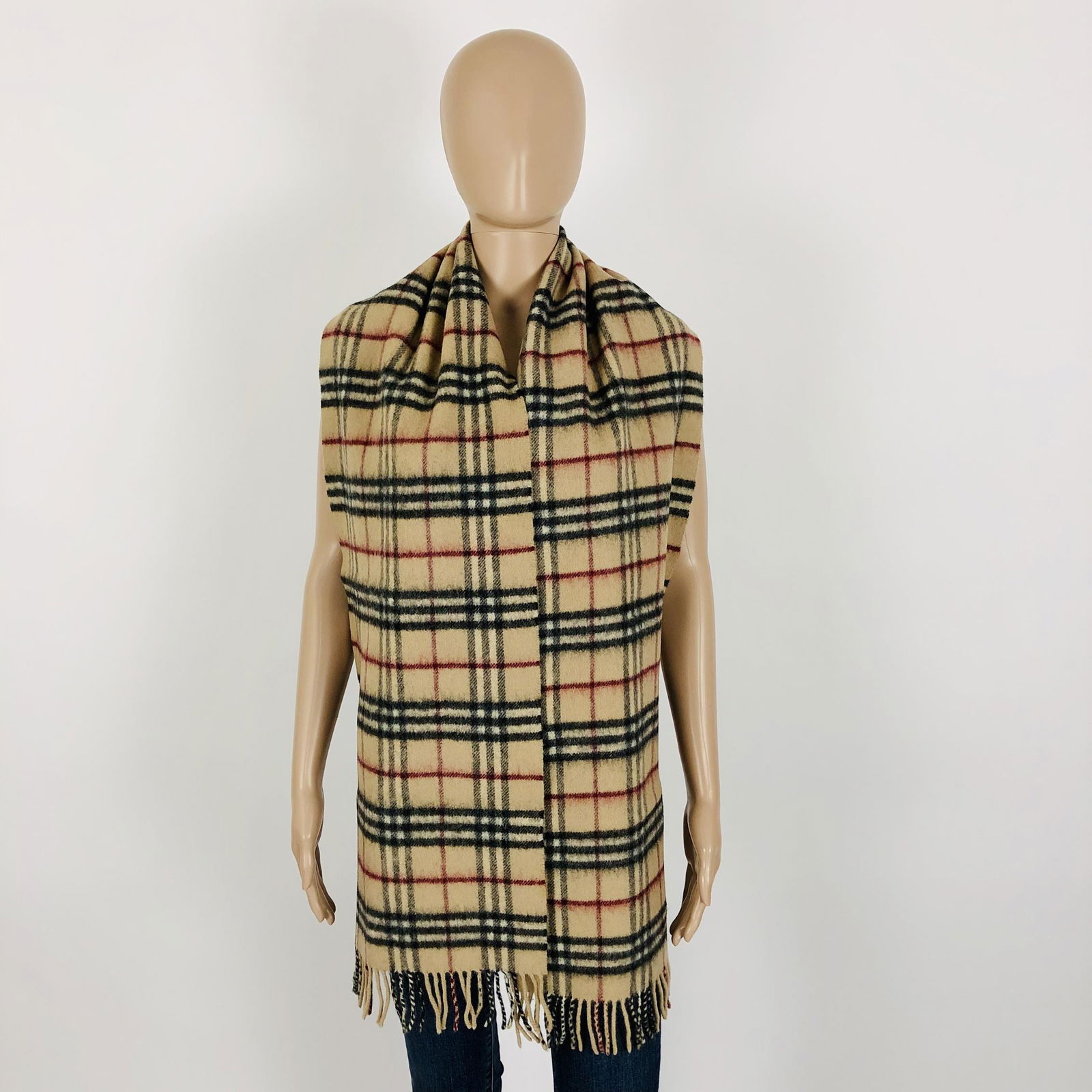 Vintage Burberry 100% Lambswool Scarf: Color: Camel Brown Measurements (inches): Width: 12 Length: 76