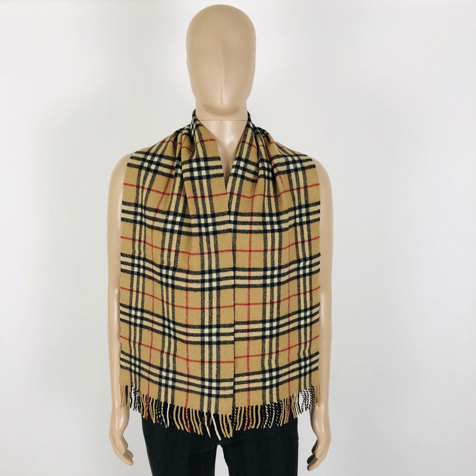 Vintage Burberry 100% Lambswool Scarf: Color: Camel Brown Measurements (inches): Width: 12 Length: 64