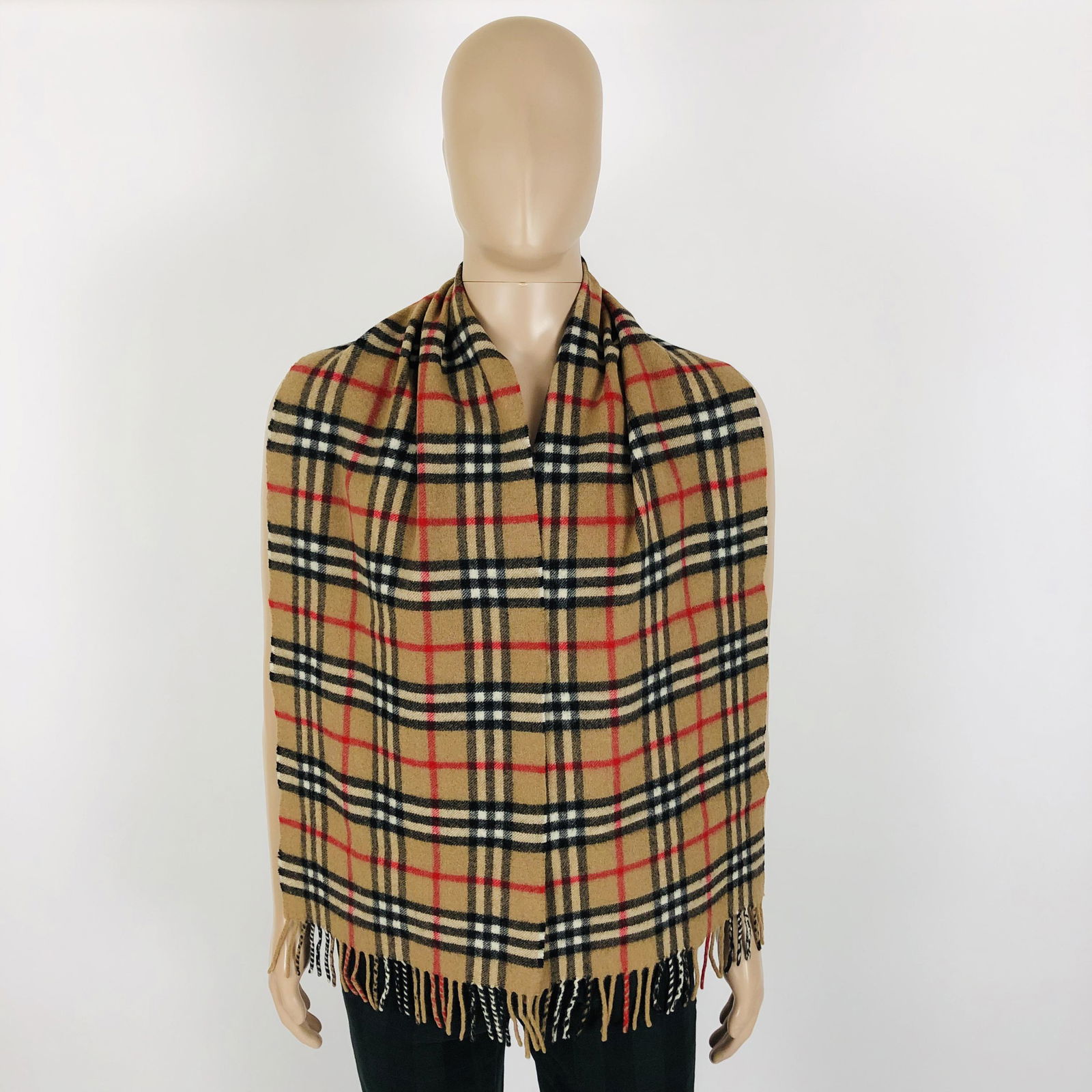 Vintage Burberry 100% Lambswool Scarf: Color: Camel Brown Measurements (inches): Width: 13 Length: 68