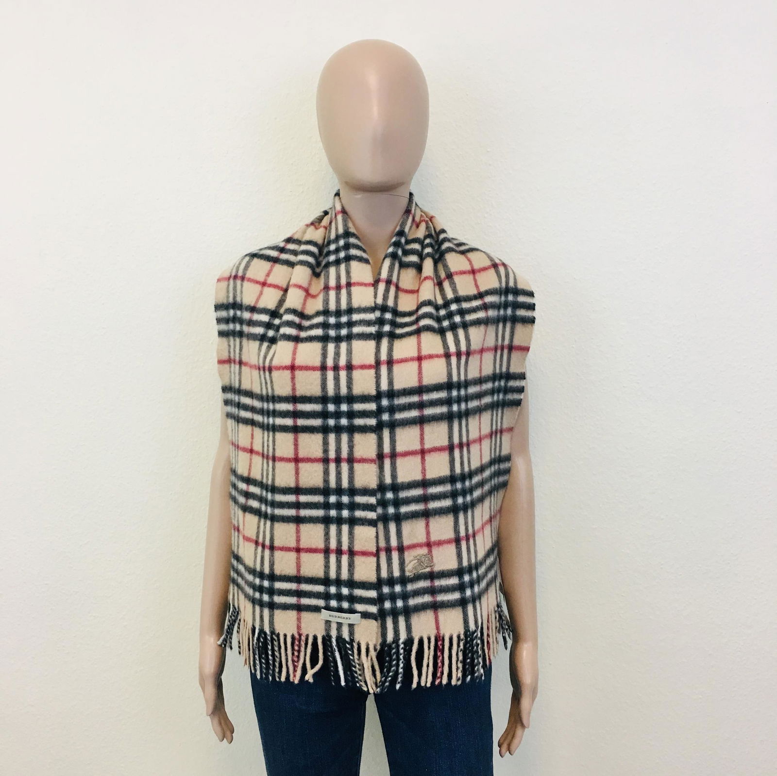 Burberry 50% Cashmere 50% Lambswool Scarf: Measurements (inches): Width: 12 Length: 57.5