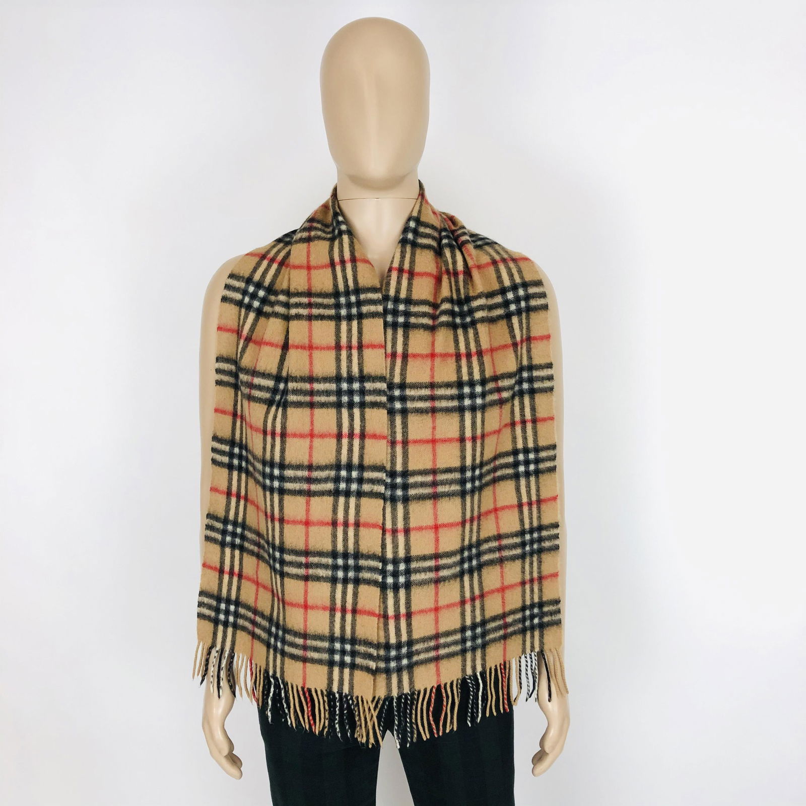 Vintage Burberry Lambswool Scarf: Color: Camel Brown Measurements (inches): Width: 12 Length: 68