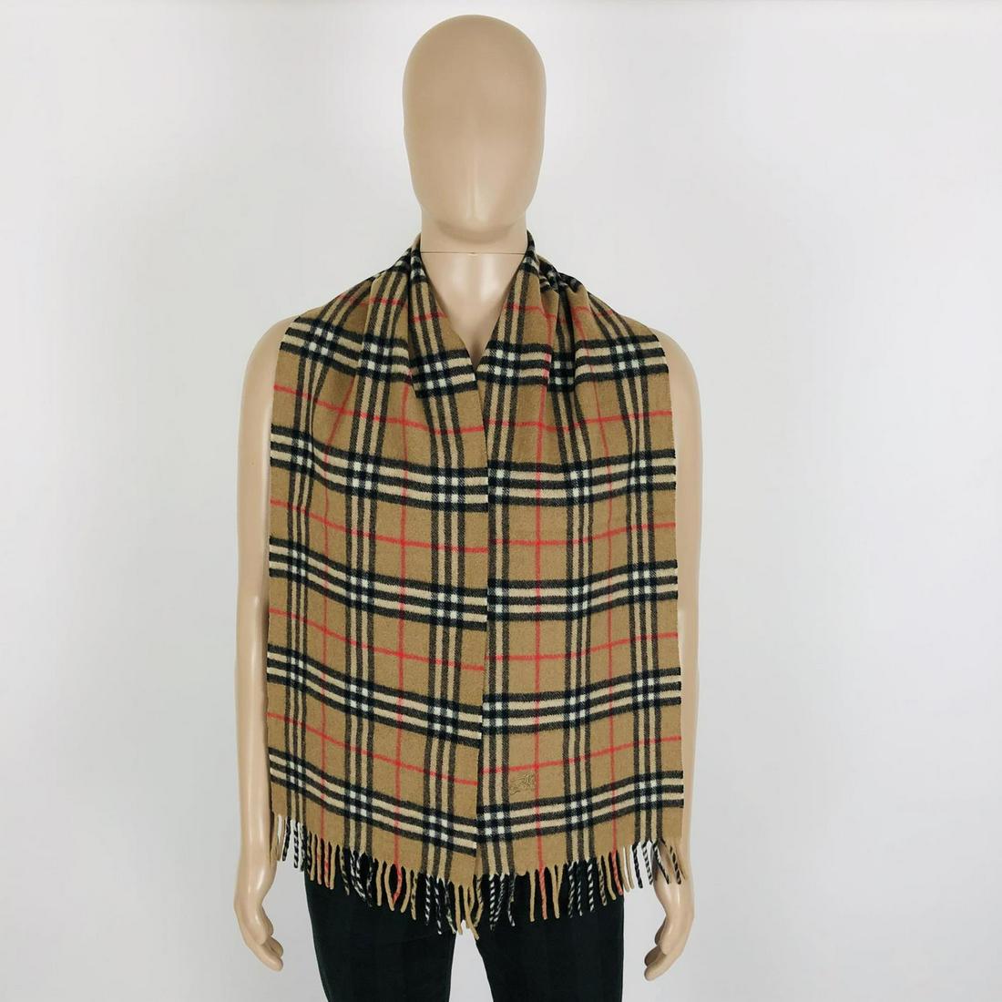 Vintage Burberry 100% Lambswool Scarf: Color: Camel Brown Measurements (inches): Width: 10.5 Length: 66