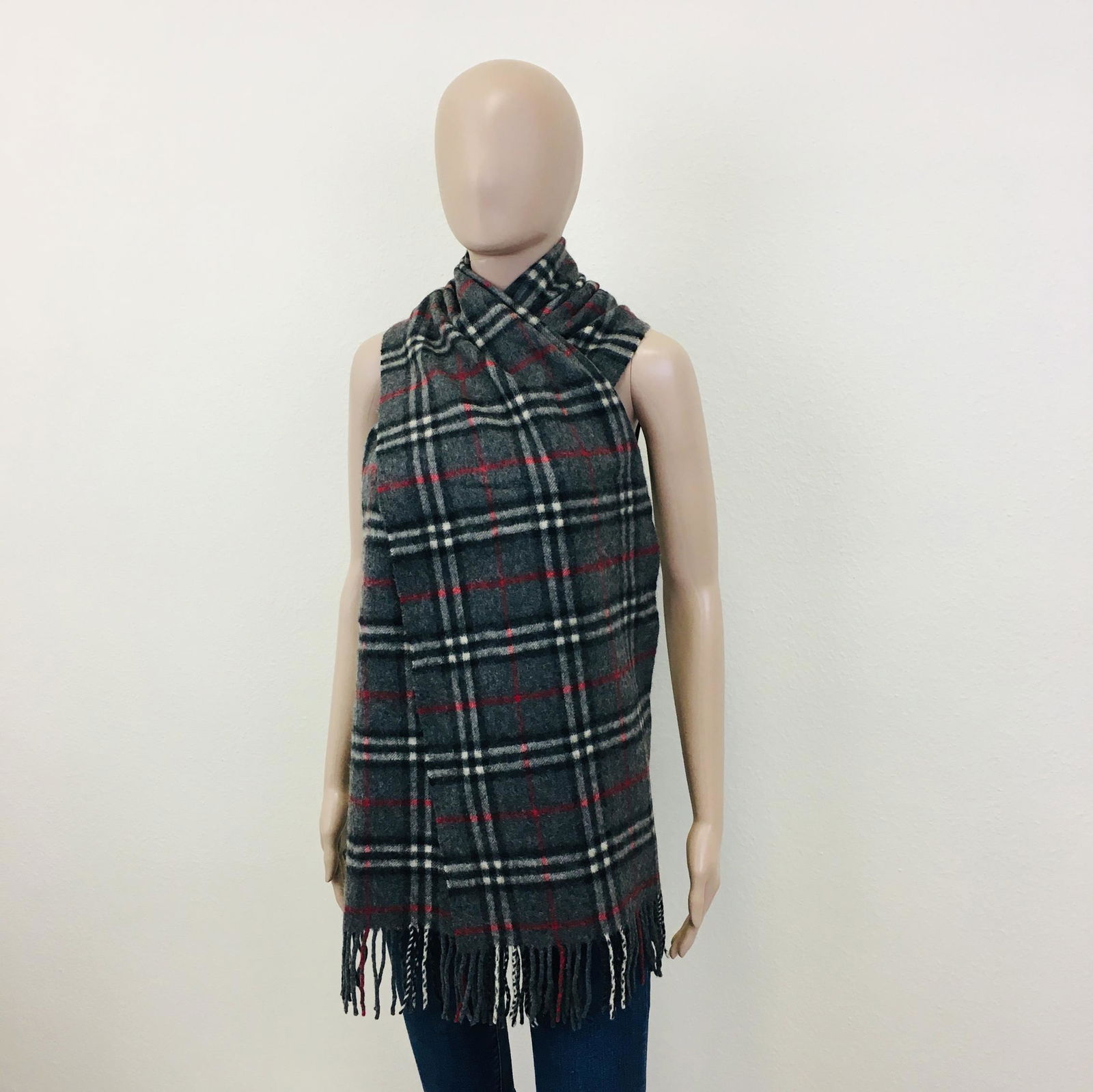 Vintage Burberry 100% Lambswool Scarf: Measurements (inches): Width: 13 Length: 76