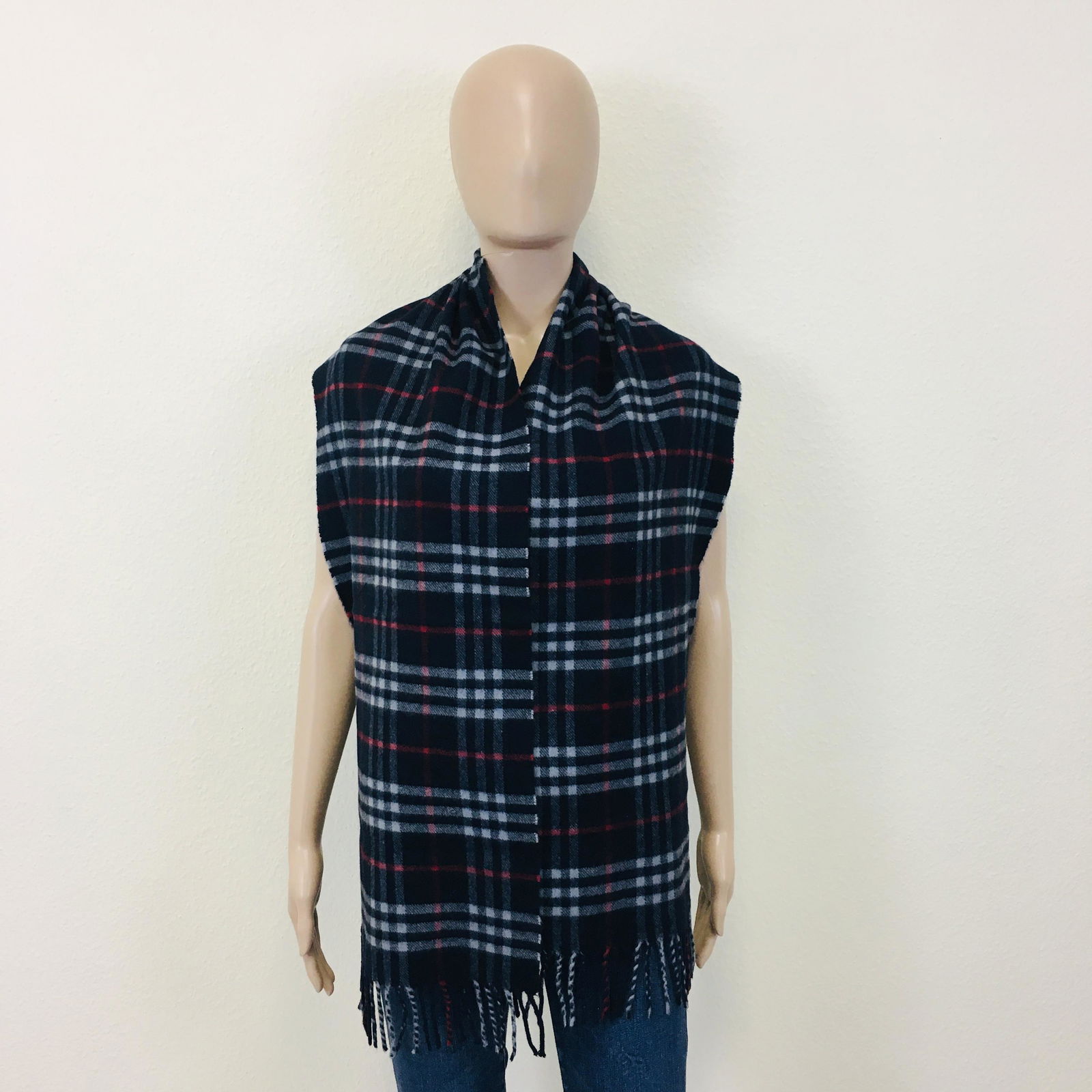 Vintage Burberry 100% Lambswool Scarf: Measurements (inches): Width: 12 Length: 69