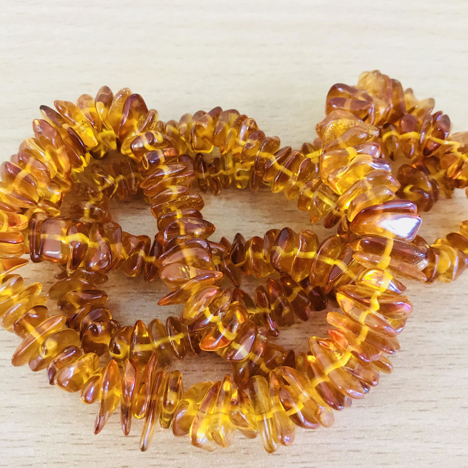 Honey Color Natural Polished Baltic Amber Necklace (1 of 8)
