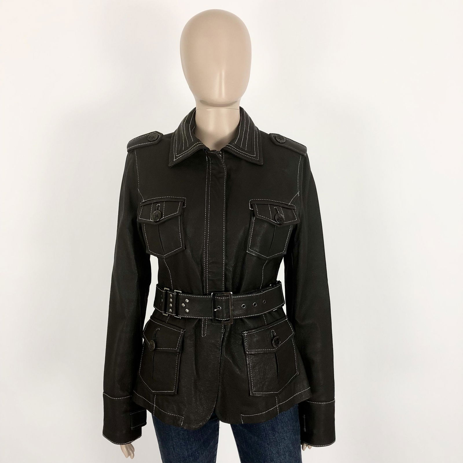 Women's Repeat Real Leather Jacket M (1 of 10)