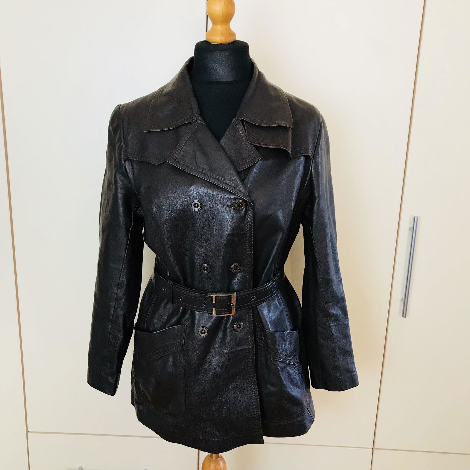Vintage Women's Brown Leather Jacket Size US 10 (1 of 7)