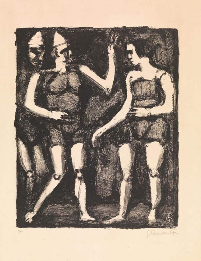PARADE: Georges Rouault PARADE. 1926 Litografia. mm 317x262. Firmata a matita e numerata â€œ71/100â€. Monogrammata sulla pietra. Chapon/Rouault, 319. Dalla serie â€œMaitres et petits maitres dâ€