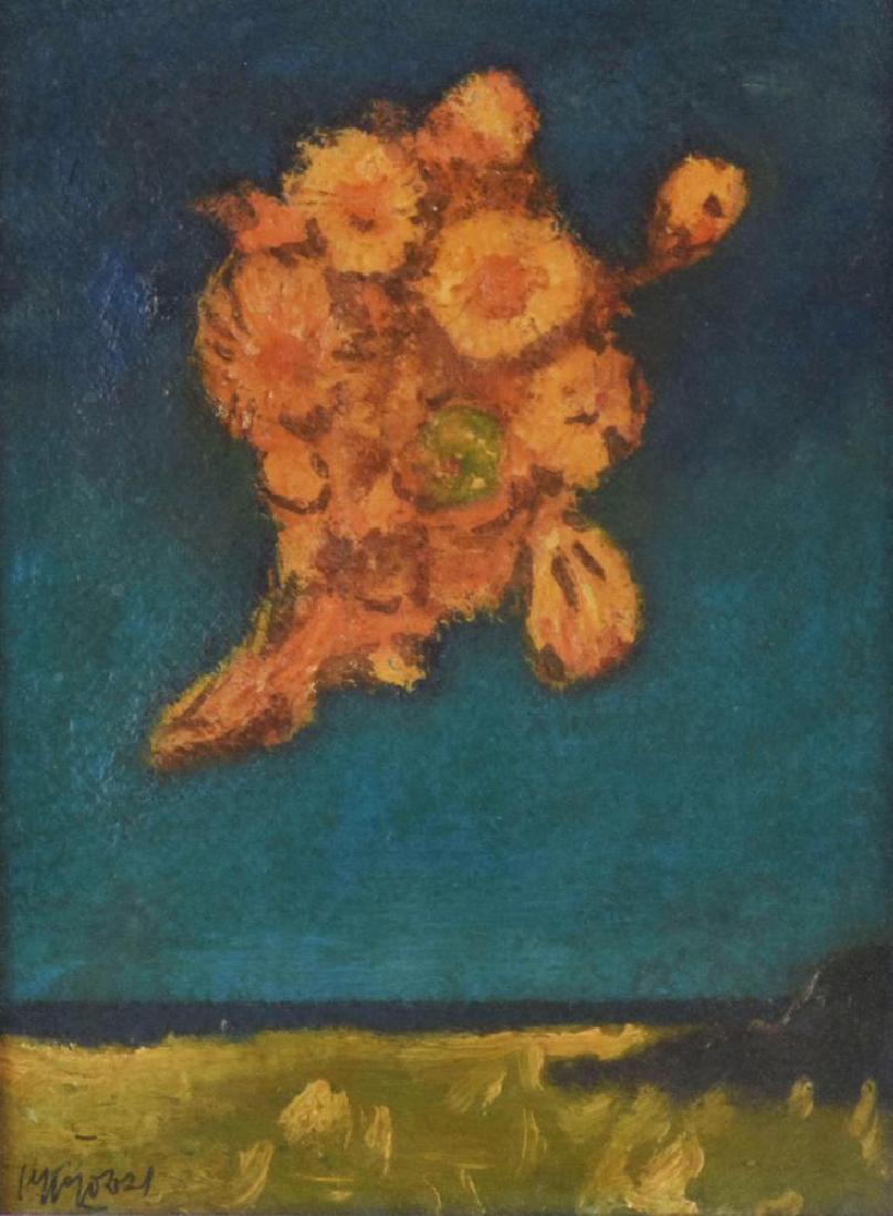 Pippo Pozzi FIORI NEL VENTO olio su tela, cm 24x18 sul: Pippo Pozzi FIORI NEL VENTO olio su tela, cm 24x18 sul fronte: firma