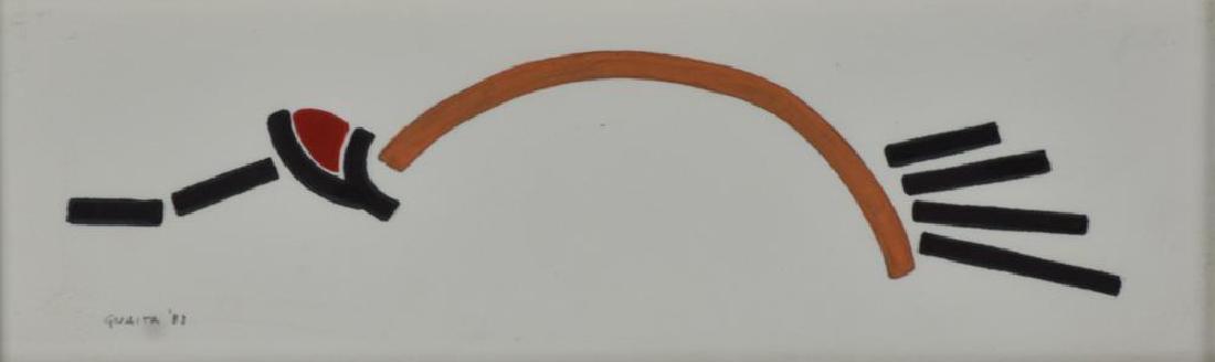 Carlo Guaita IL GIAGUARO FIUTA L'ARIA tecnica mista su: Carlo Guaita IL GIAGUARO FIUTA L'ARIA tecnica mista su carta, cm 8x24 sul fronte: firma e data eseguita nel 1982