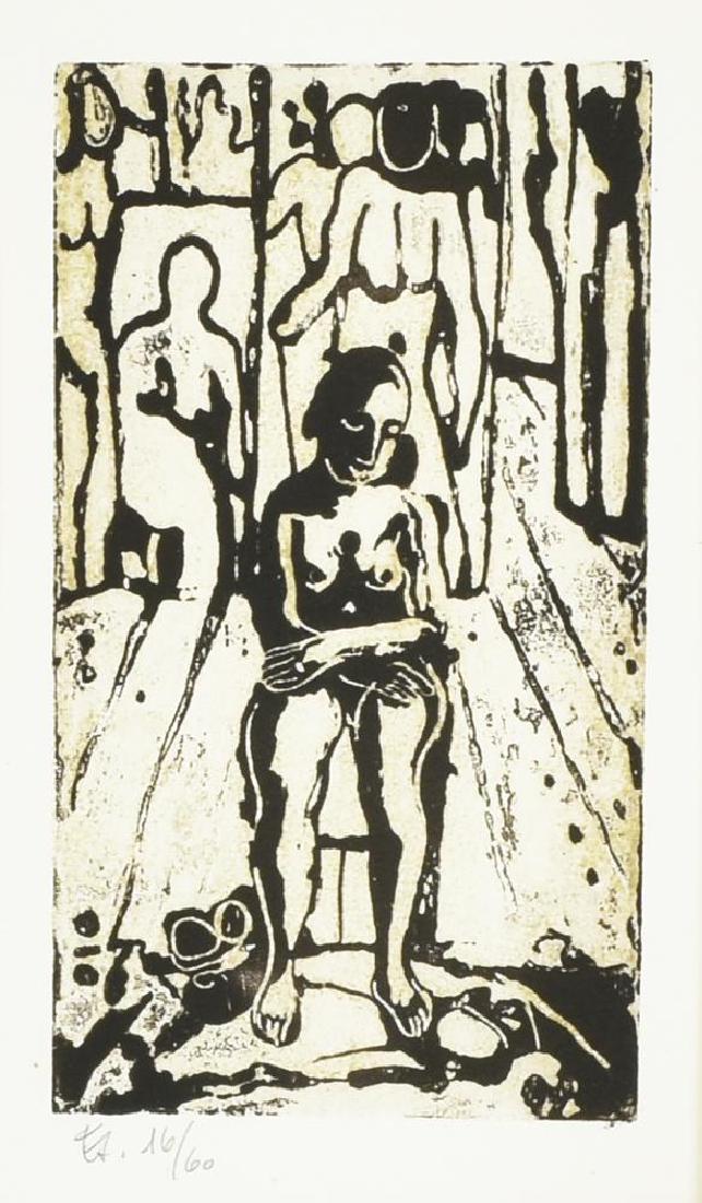 Felice Casorati SENZA TITOLO stampa originale su carta,: Felice Casorati SENZA TITOLO stampa originale su carta, cm 50x34 (lastra 15,8x8,8) esemplare 16 su 60 Edizione Luigi De Tullio, Milano