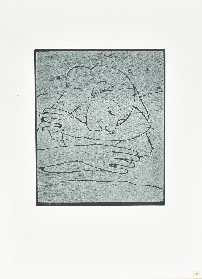 Felice Casorati SENZA TITOLO stampa originale su carta,: Felice Casorati SENZA TITOLO stampa originale su carta, cm 50x34 (lastra 27,8x23,4) esemplare 16 su 60 Edizione Luigi De Tullio, Milano