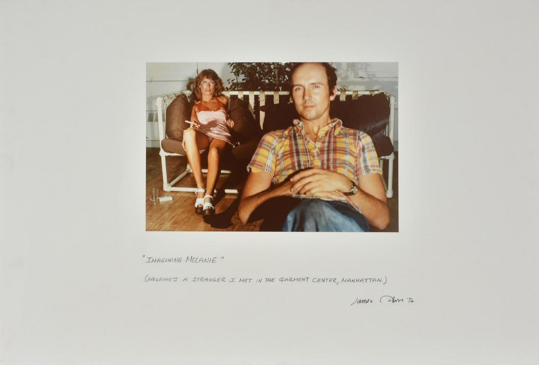 James Collins IMAGINING MELANIE fotografia applicata su: James Collins IMAGINING MELANIE fotografia applicata su carta, cm 50x75 sul fronte: firma, titolo e data sul retro: etichetta della Galleria d'Arte Spagnoli di Firenze eseguito nel 1974