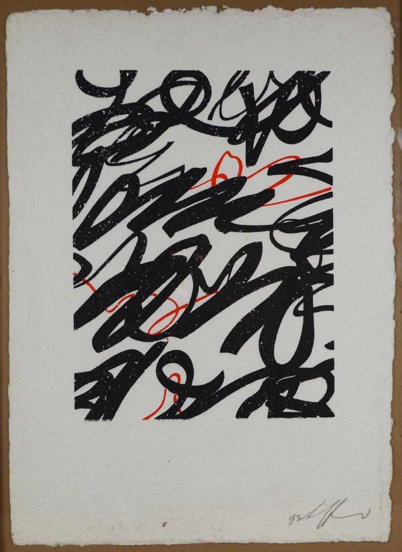 Agostino Ferrari COMPOSIZIONE litografia, cm 64x46: Agostino Ferrari COMPOSIZIONE litografia, cm 64x46 firmato