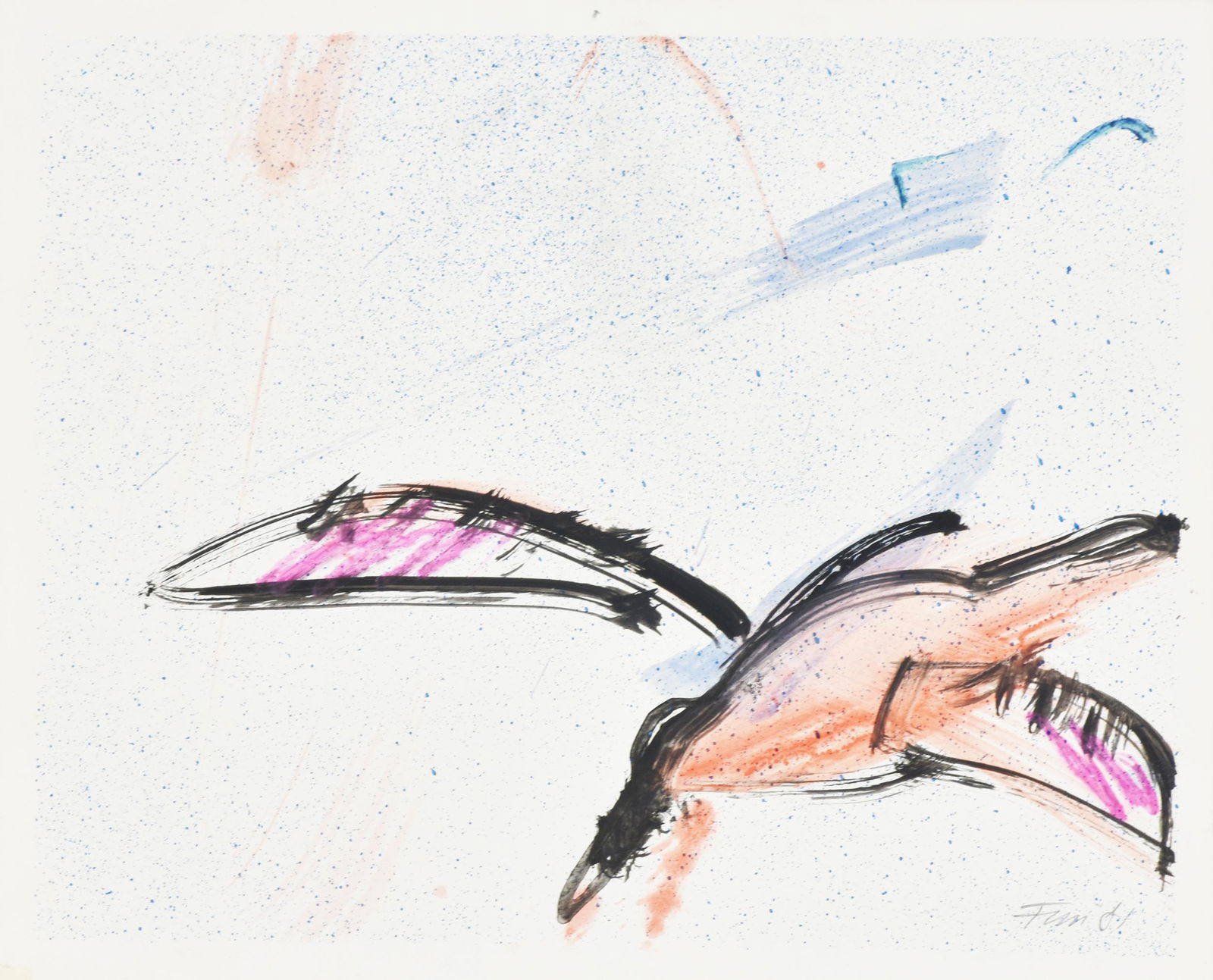 Walter Fusi SENZA TITOLO tecnica mista su carta, cm: Walter Fusi SENZA TITOLO tecnica mista su carta, cm 16,5x20 firma e data sul retro: timbro dell'Atelier dell'Artista eseguita nel 1981