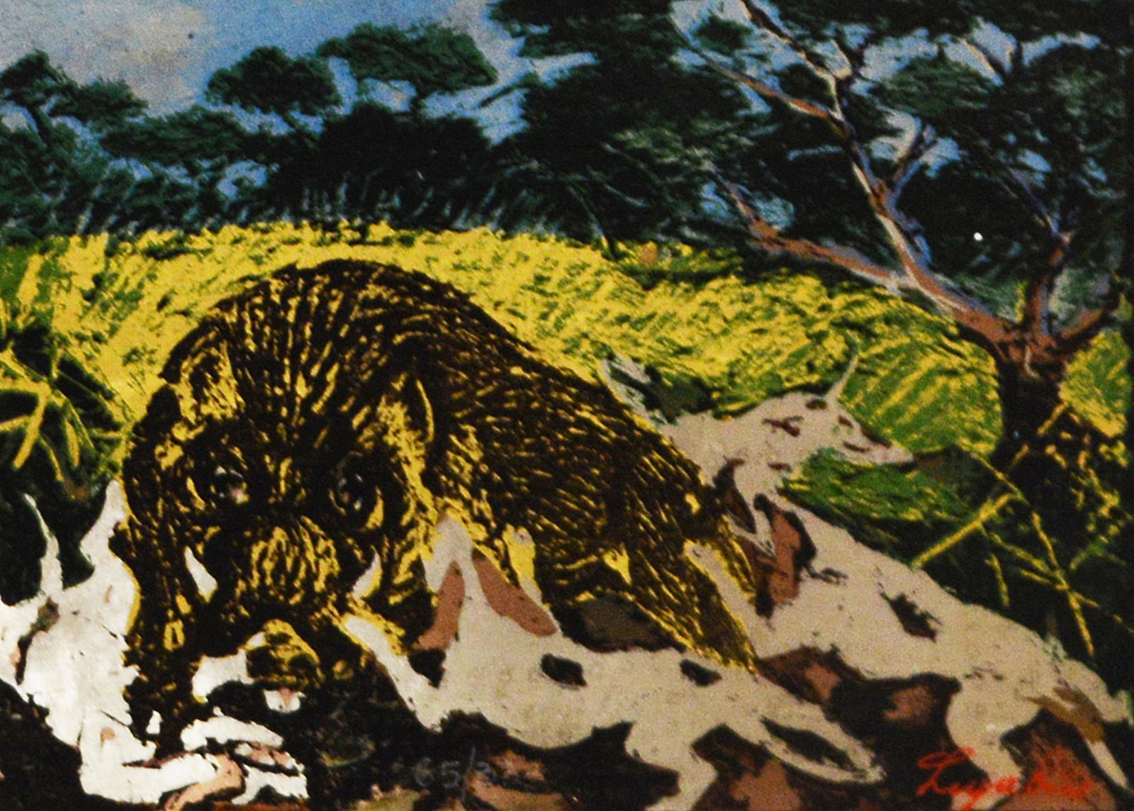 Antonio Ligabue LA PREDA serigrafia su lamina, cm 11x14 (1 of 3)