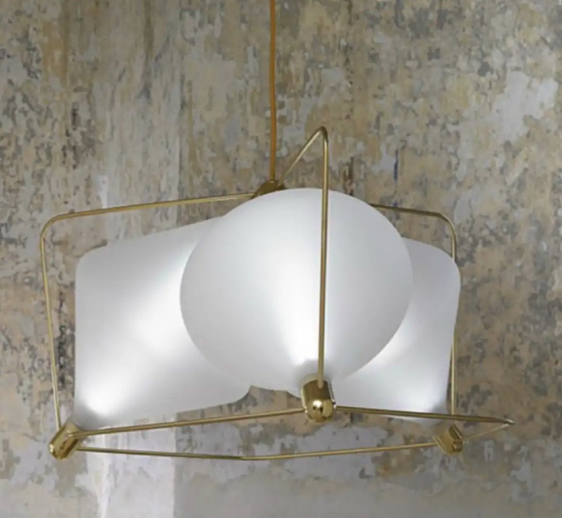 Bohemian Glass Mid Century Chandelier (1 of 3)